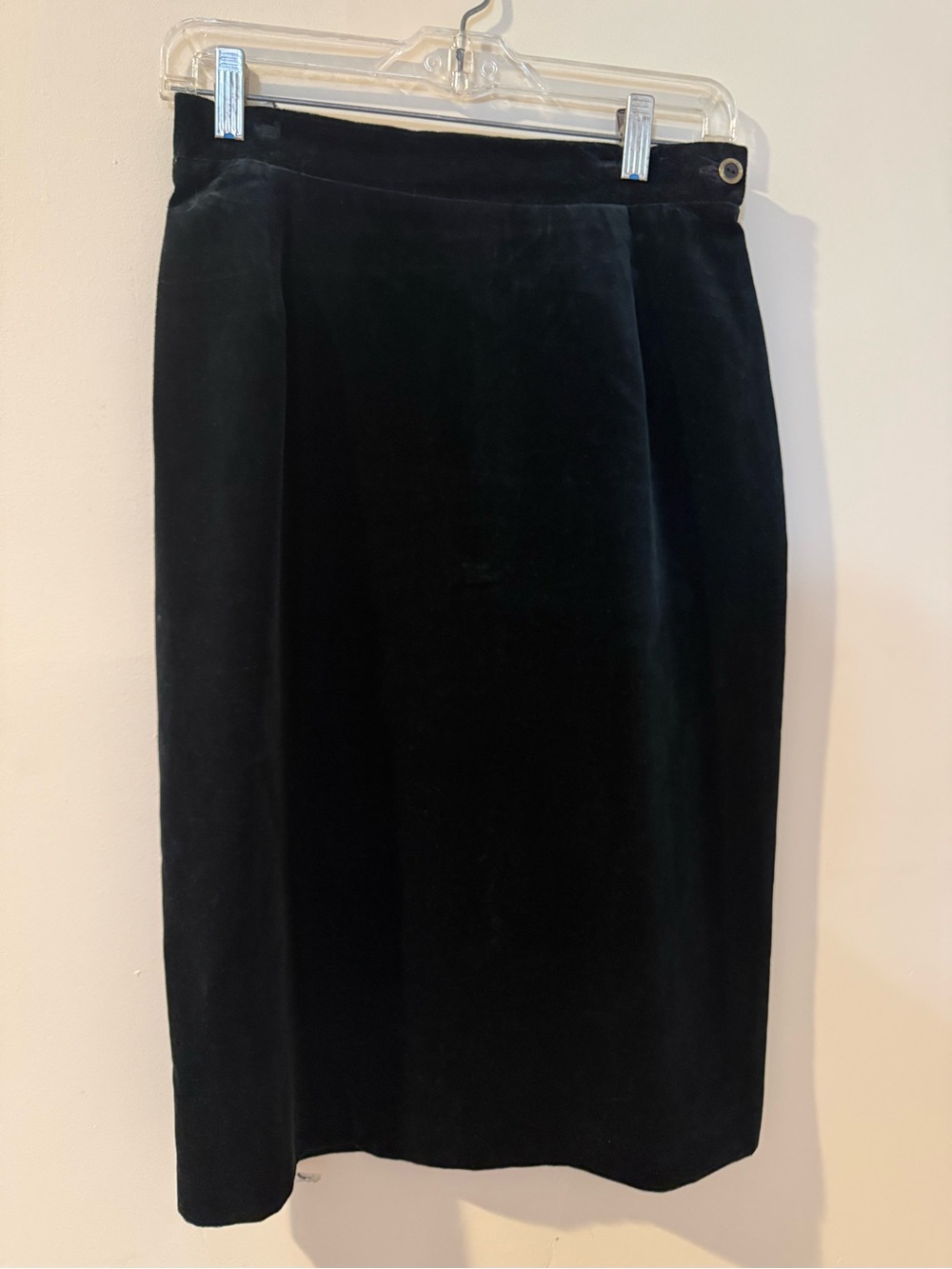 Vintage Tan Jay Black Velvet Pencil Skirt